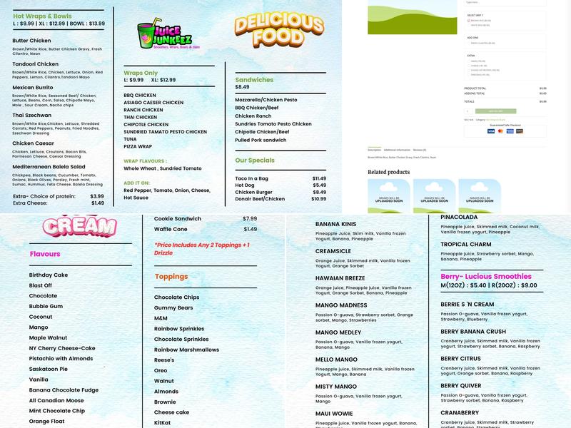 Juice Junkeez Menu