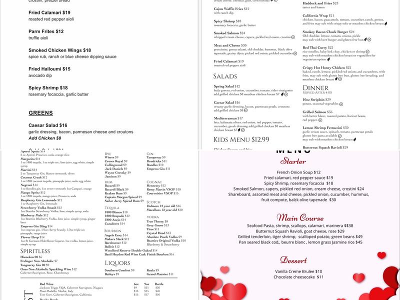 William’s Restaurant Menu