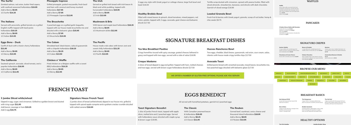 Toast Breakfast & Lunch Sherwood Park Menu