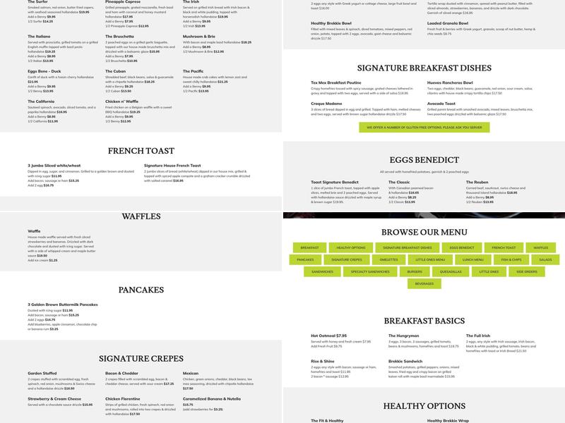 Toast Breakfast & Lunch Sherwood Park Menu