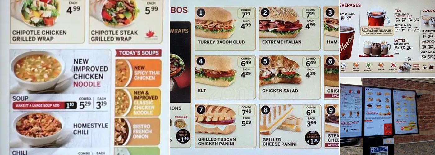 Tim Hortons Menu