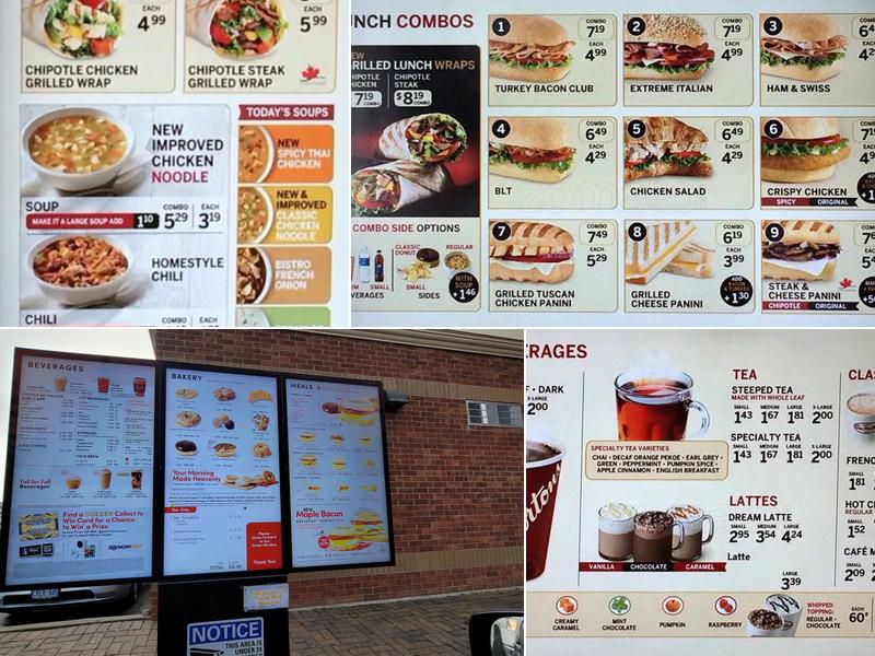 Tim Hortons Menu