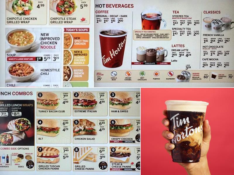 Tim Hortons Menu