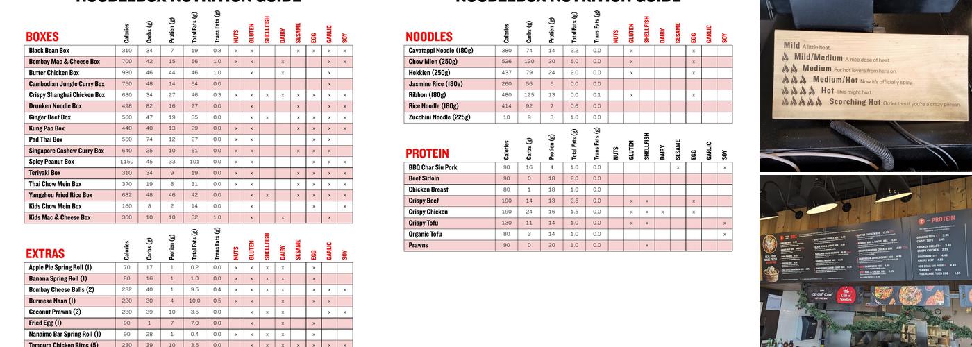 Noodlebox Menu