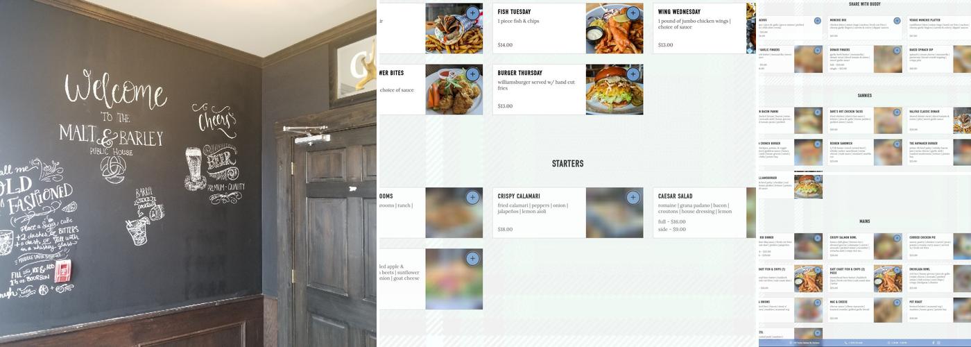 Malt & Barley Public House Menu