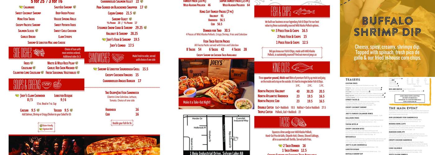 Joey's Seafood Restaurants - Sylvan Lake Menu