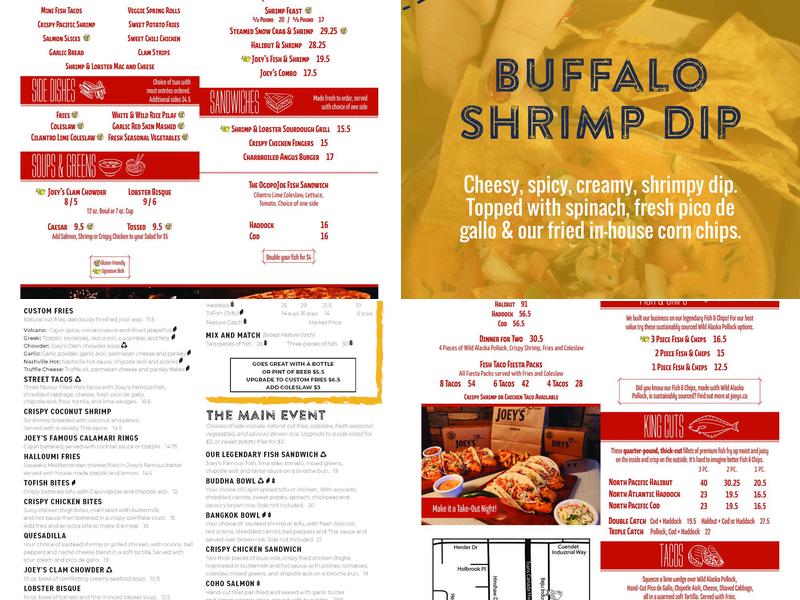 Joey's Seafood Restaurants - Sylvan Lake Menu