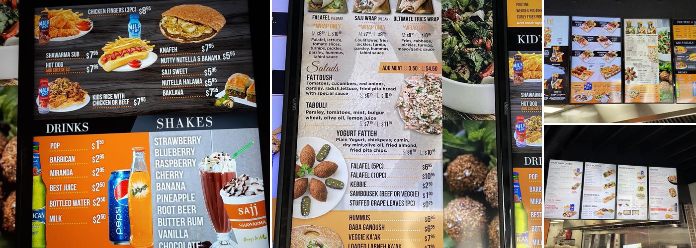 SAJJ SHAWARMA Menu