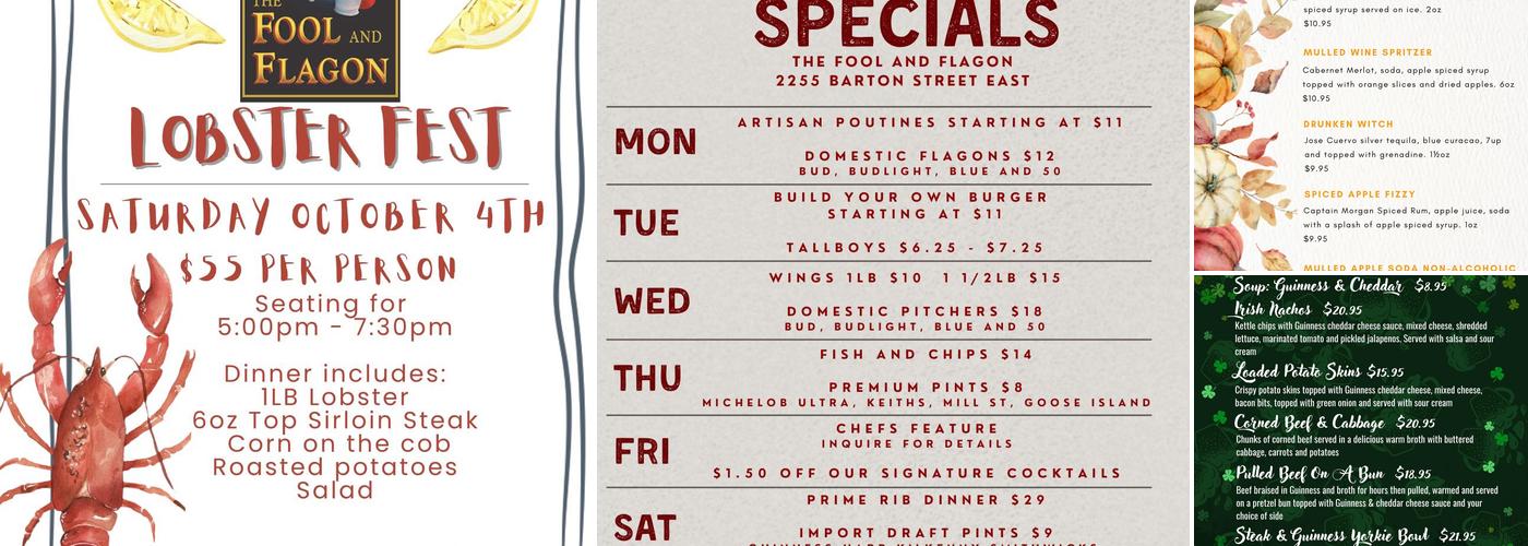 Fool & Flagon Menu