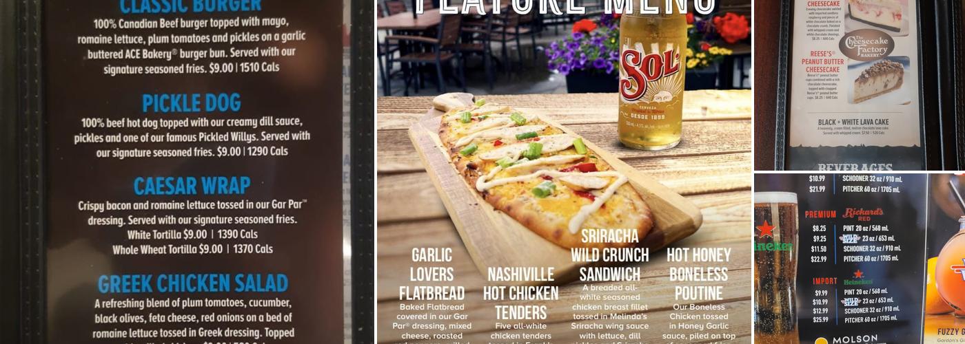 Wild Wing Menu