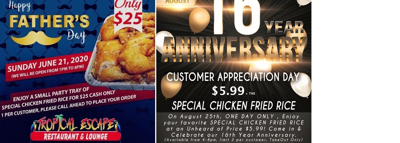 Tropical Escape Restaurant Menu