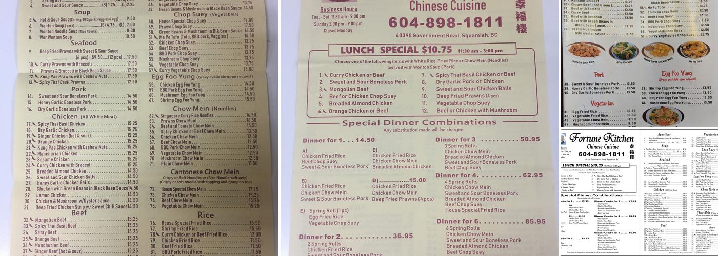 Fortune Kitchen Menu
