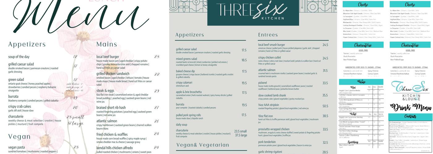 Three Six Kitchen Menu