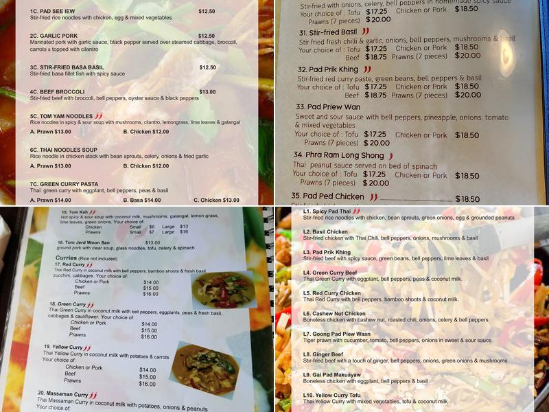 Friendly Thai Restaurant Menu
