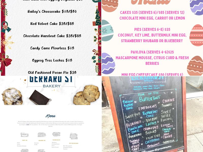 Gerrard St. Bakery Menu