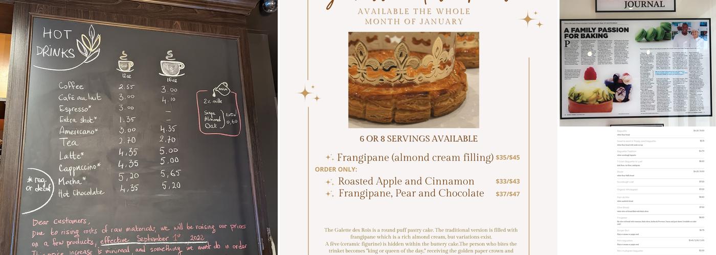 Thobors Bakery Menu