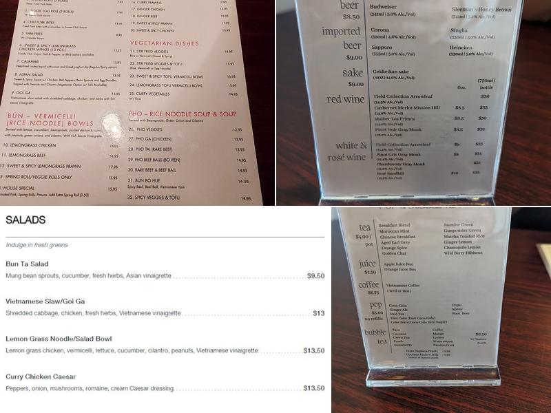 Bun Ta Pho & Sushi Menu
