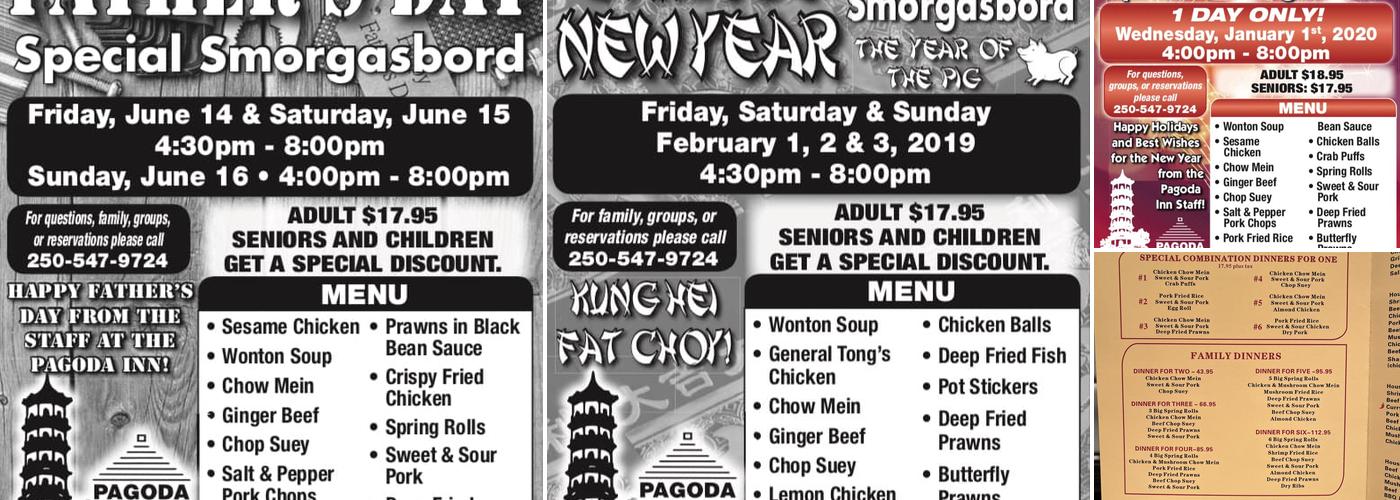 Pagoda Inn Restaurant Menu