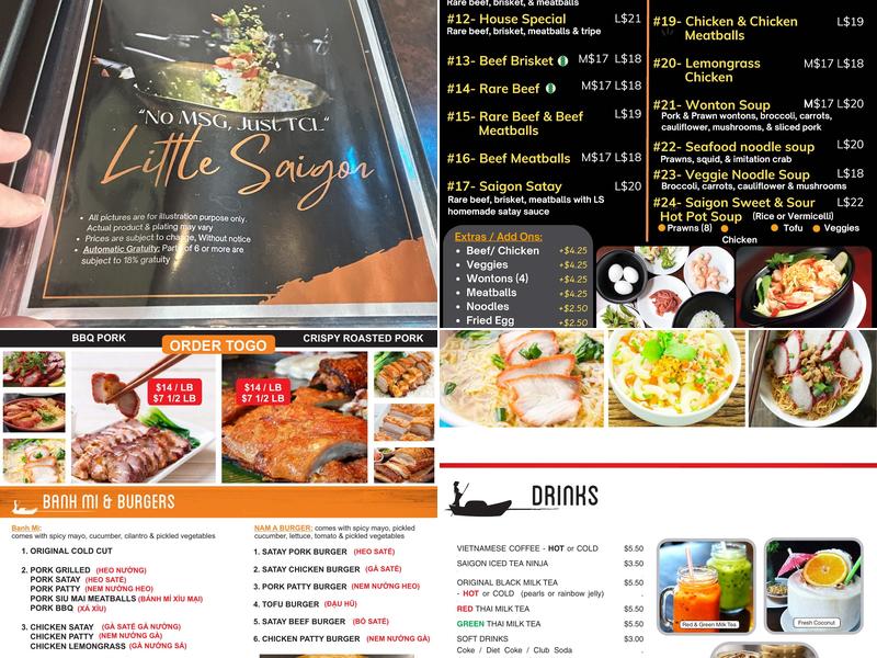 Little Saigon Menu