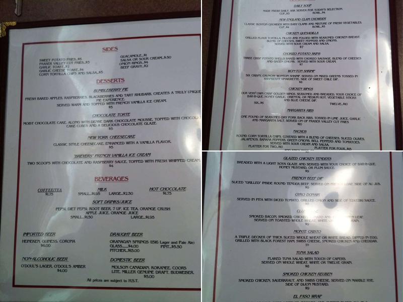 Best Western Plus Osoyoos Hotel & Suites Menu