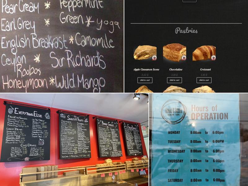 Bread & Roses Bakery Menu