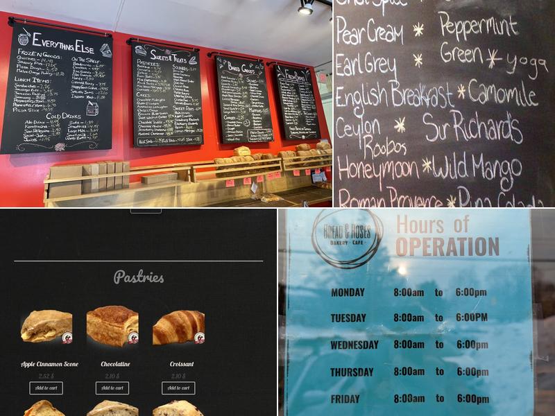 Bread & Roses Bakery Menu