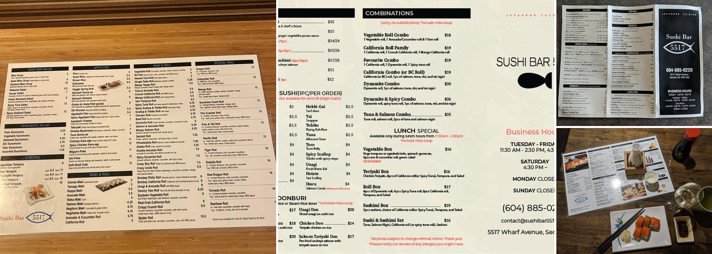 Sushi Bar 5517 Menu