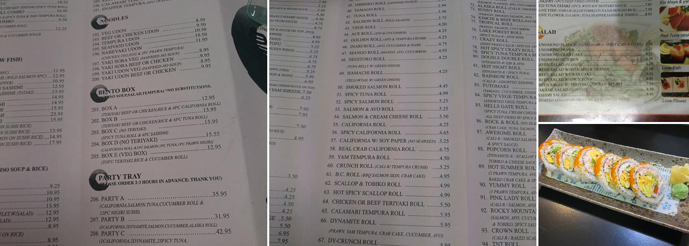 Sima Sushi (Sechelt) Menu