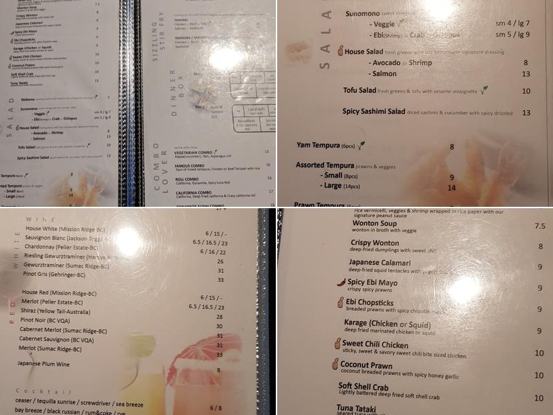 Ginza Sushi Menu