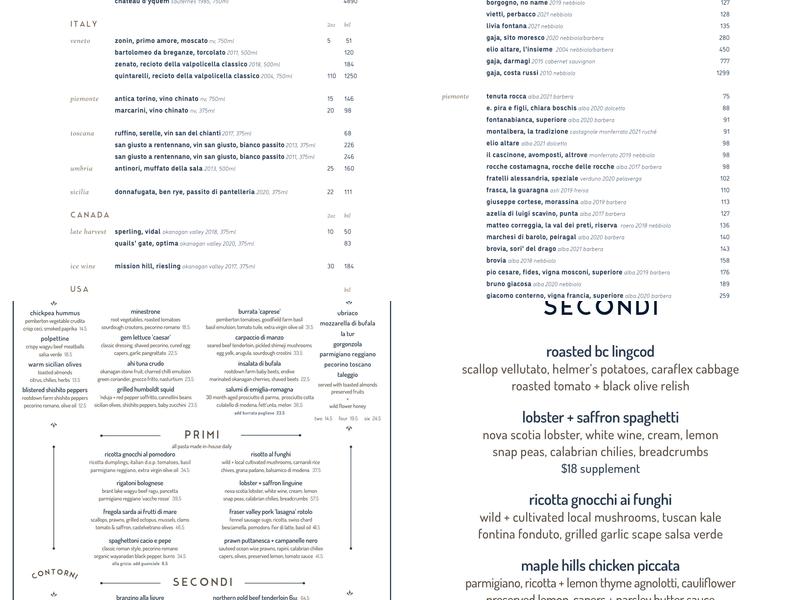 Il Caminetto Menu