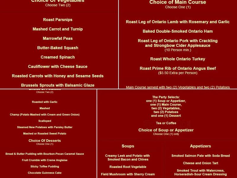 Noonan's Menu