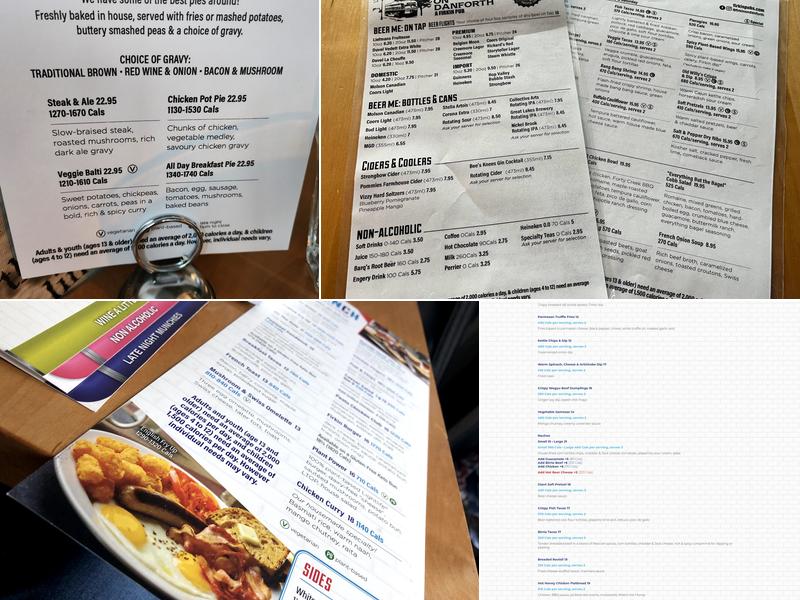 Firkin on Danforth Menu