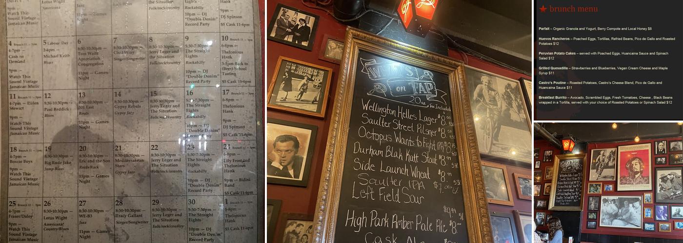 Castro's Lounge Menu