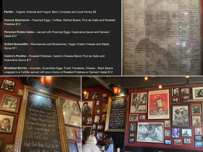 Castro's Lounge Menu