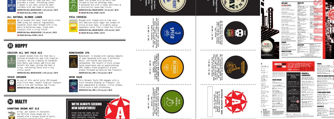 Amsterdam Barrel House Menu