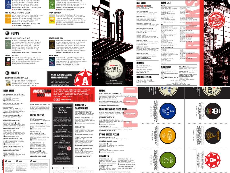 Amsterdam Barrel House Menu