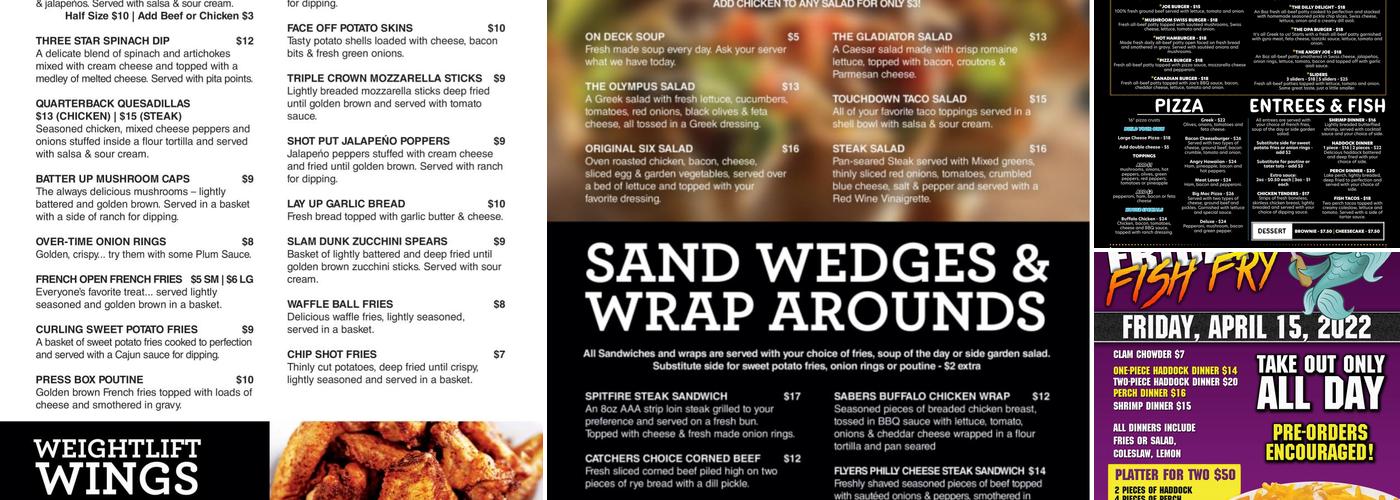 Average Joes Sports Bar Menu