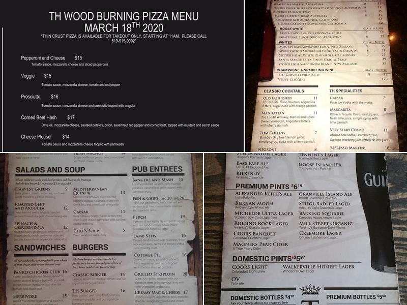 Thompson House Restaurant & Pub Menu
