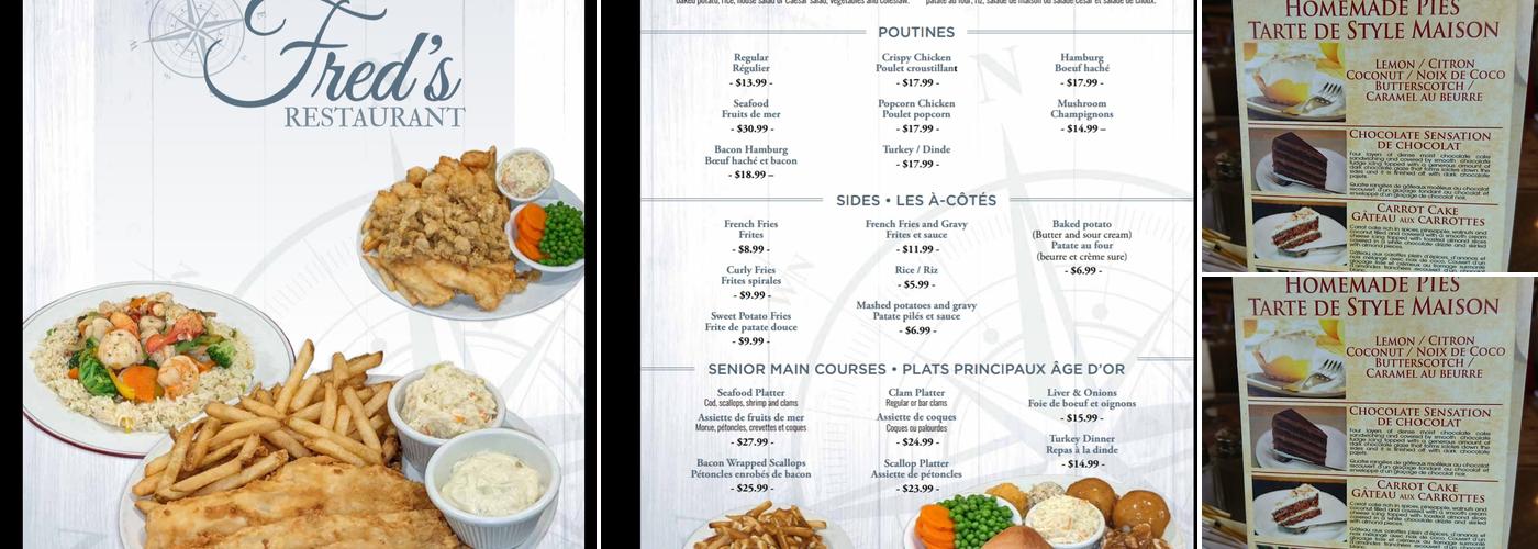 Fred's & Pizza Shack Menu