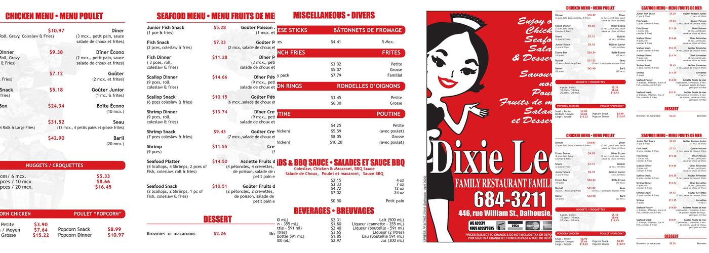 Dixie Lee Take-Out Menu