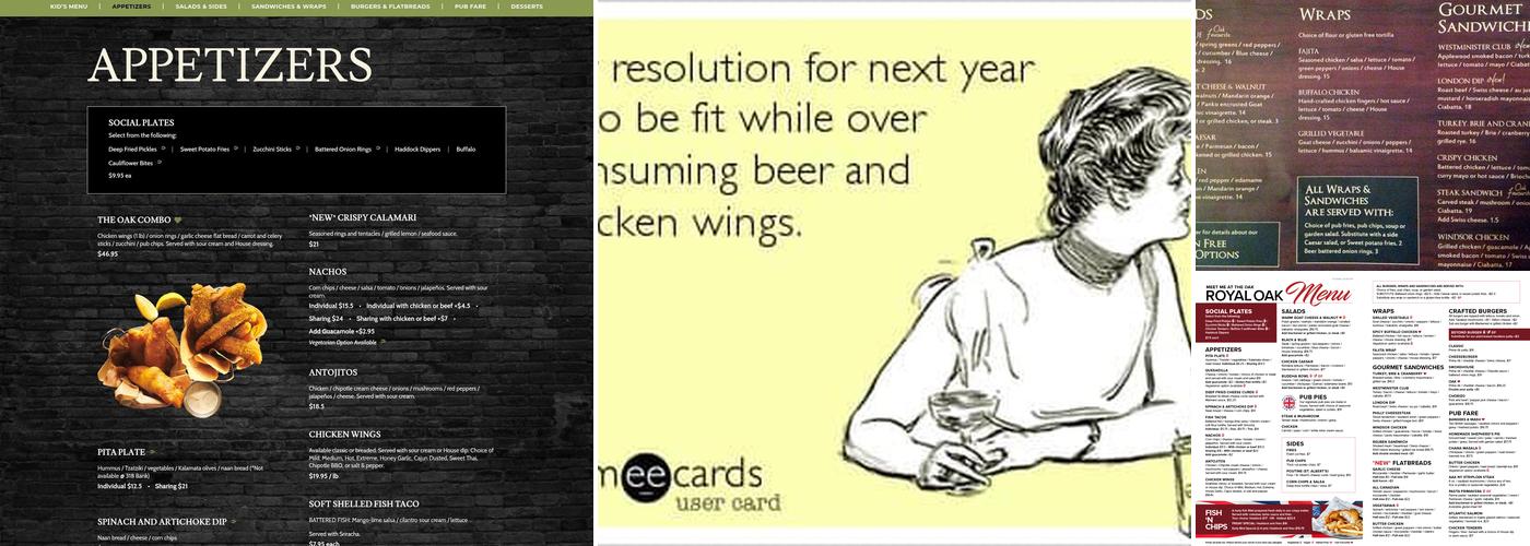 The Royal Oak - Orleans Menu