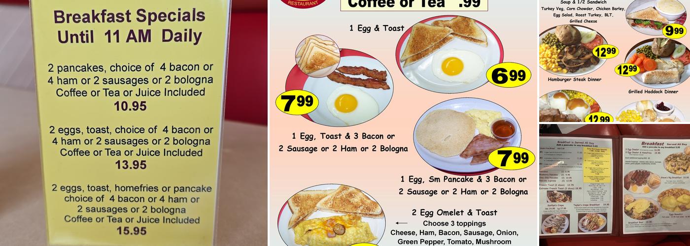 Steve's Diner Menu