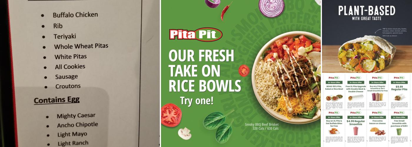 Pita Pit Menu
