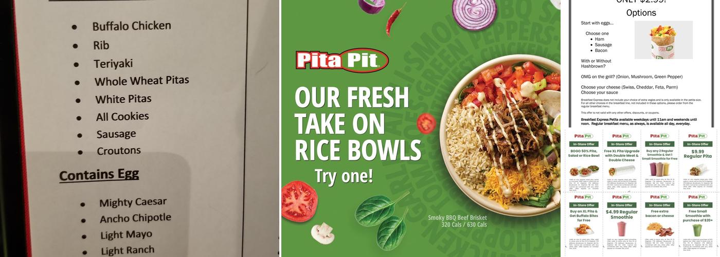 Pita Pit Menu