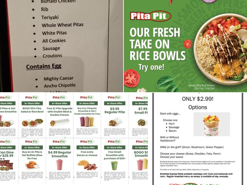 Pita Pit Menu