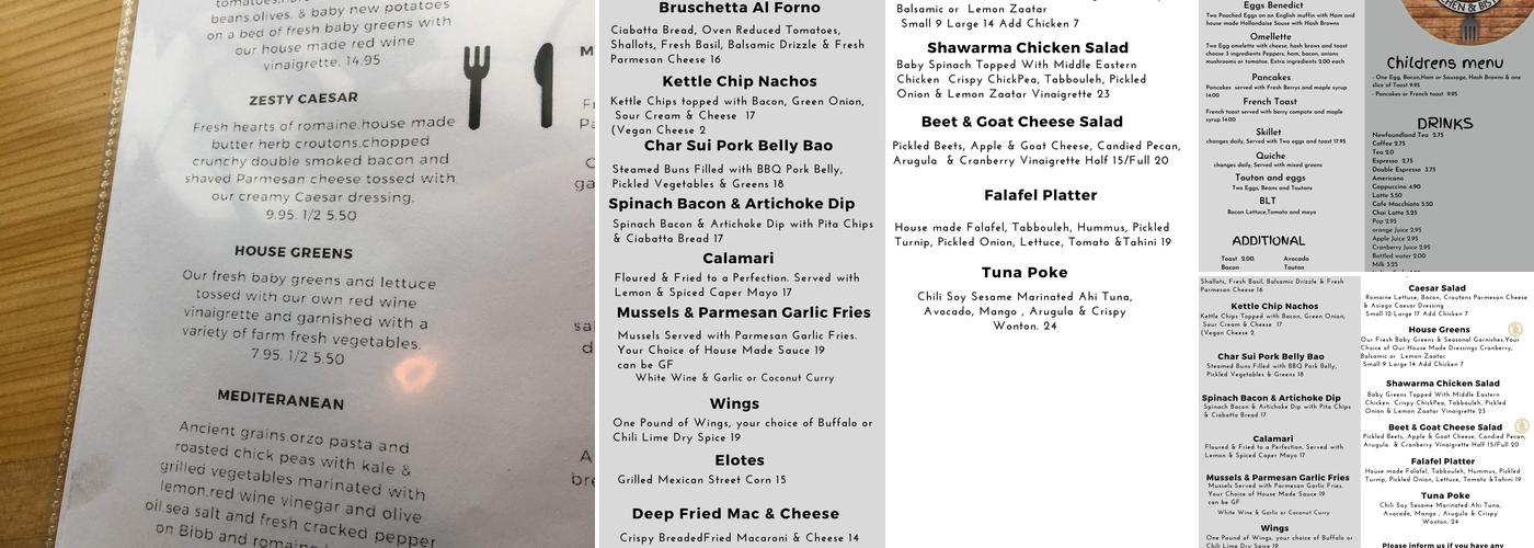 Juniper Kitchen & Bistro Menu