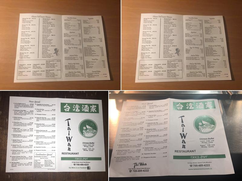 Tai Wan Restaurant Menu