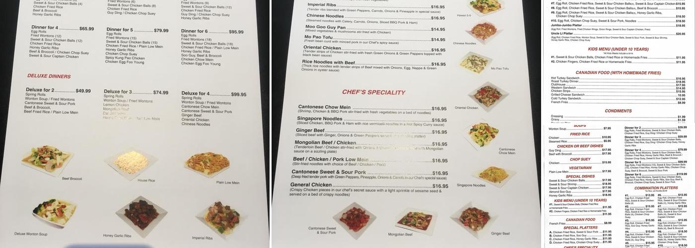 Uncle Li restaurant Menu
