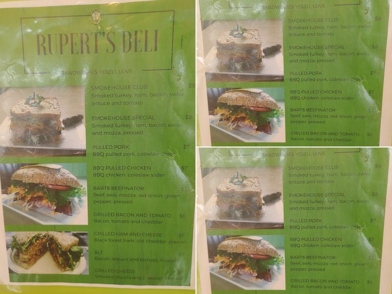 Rupert's Menu