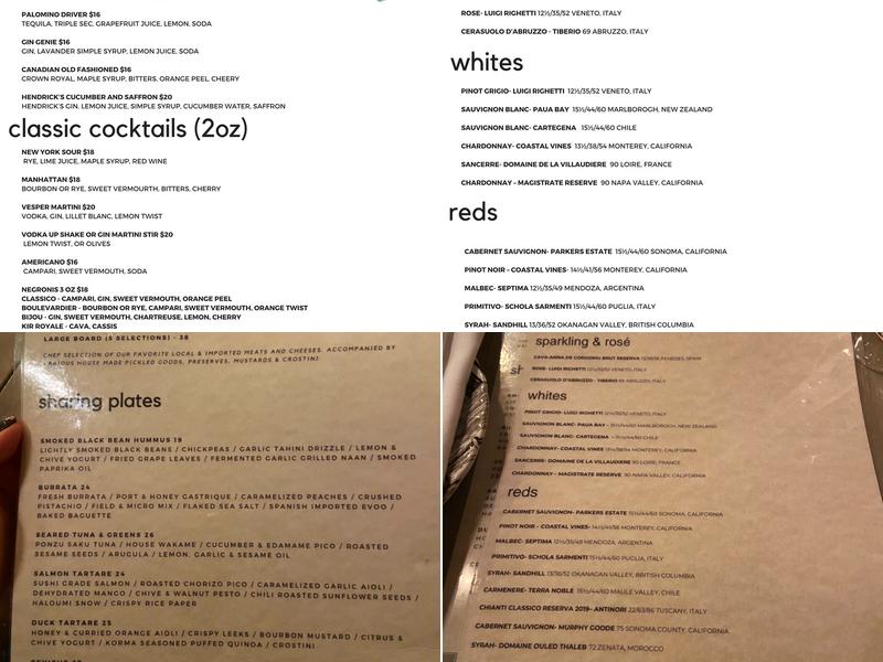 Amuse Kitchen & Wine Menu